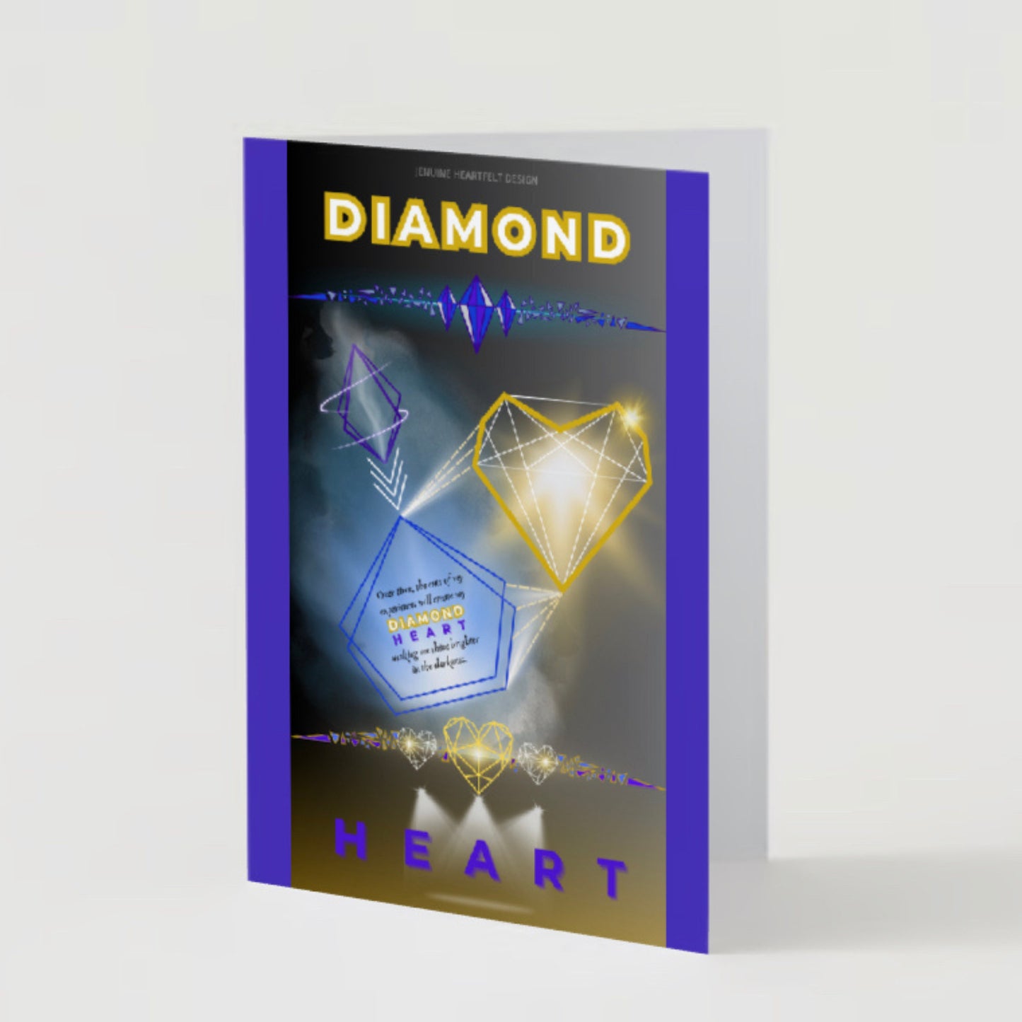 "Diamond Heart" Greeting Card (As-Is or Custom) | Inspirational, Motivational & Uplifting | Mindful, Mental Health, Strength, Self-Care, Love | Perfect Gift for Friends, Family & Loved Ones