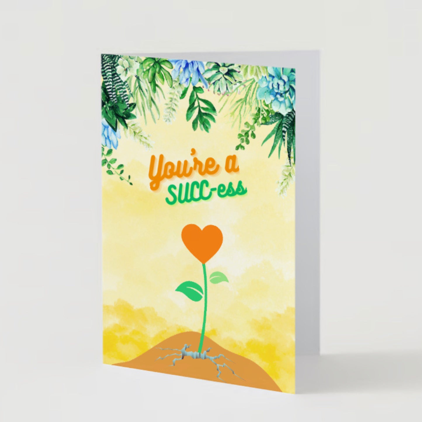 "You're a Succ-ess" Nature Greeting Card (As-Is or Custom) | Inspirational, Motivational & Uplifting | Encouragement, Strength, Belief, Faith, Mental Health, Self-Care, Love | Perfect Gift for Dream Chasers, Friends, Family & Loved Ones